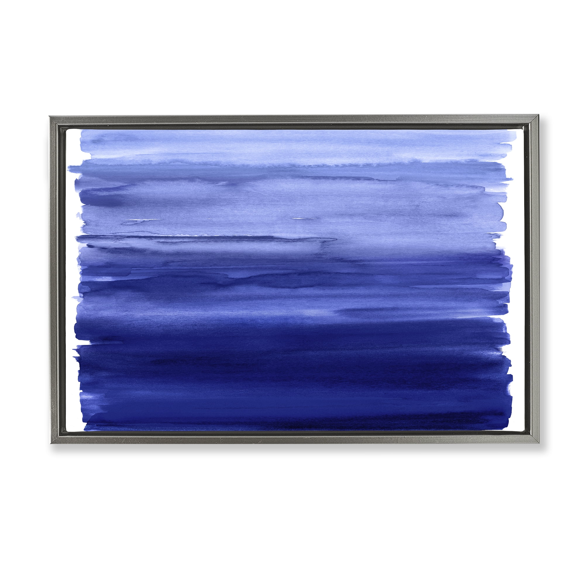 Stupell Industries Oceanic Ombre Blue Gray Framed Floater Canvas Wall Art, design by Allie Corbin