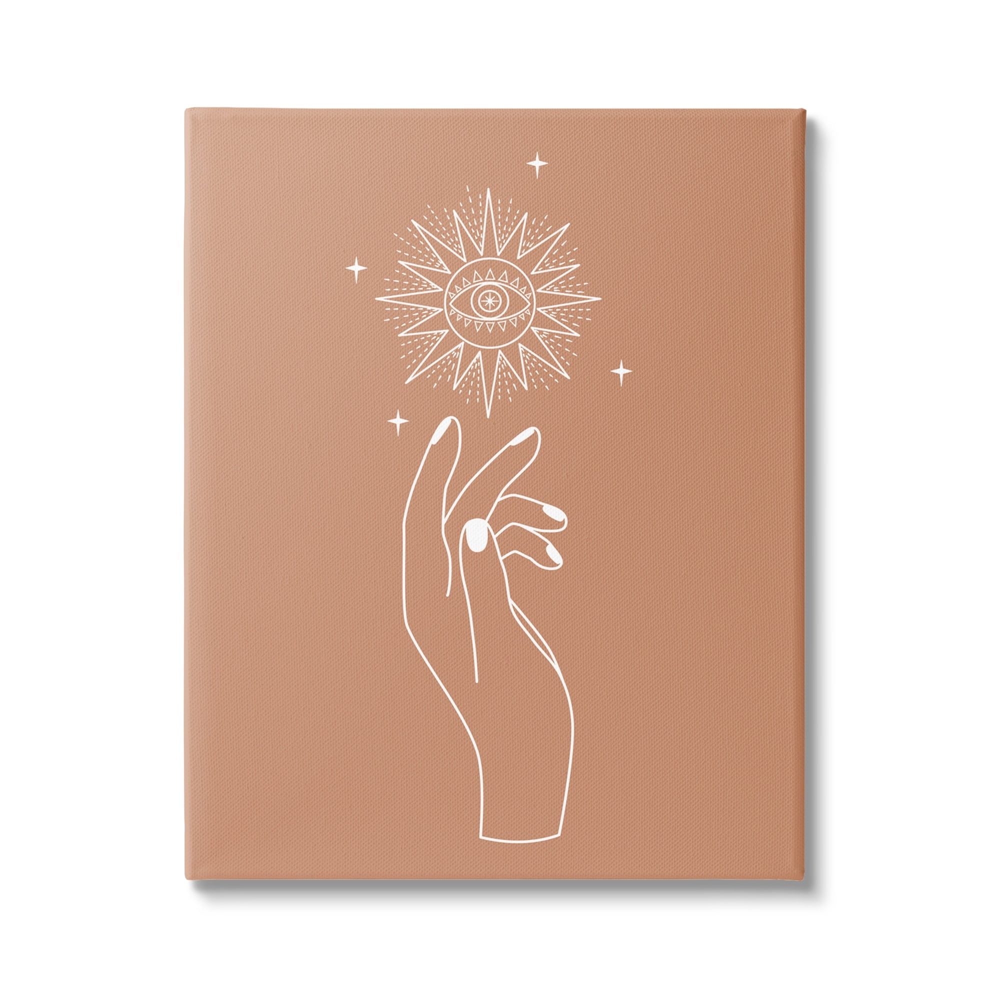 Stupell Industries Ochre Hand Reaching Solar Stars Astral Design Canvas Wall Art, 24 x 30, Design by JJ Design House LLC