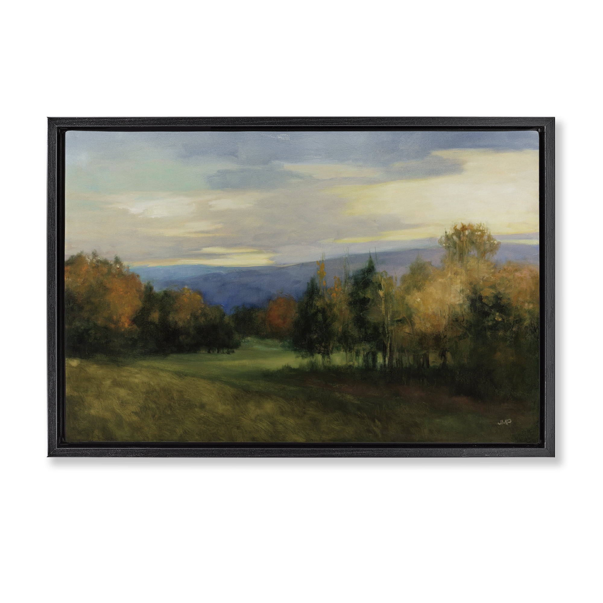 Stupell Industries October Meadow Countryside Black Framed Floater Canvas Wall Art, design by Julia Purinton