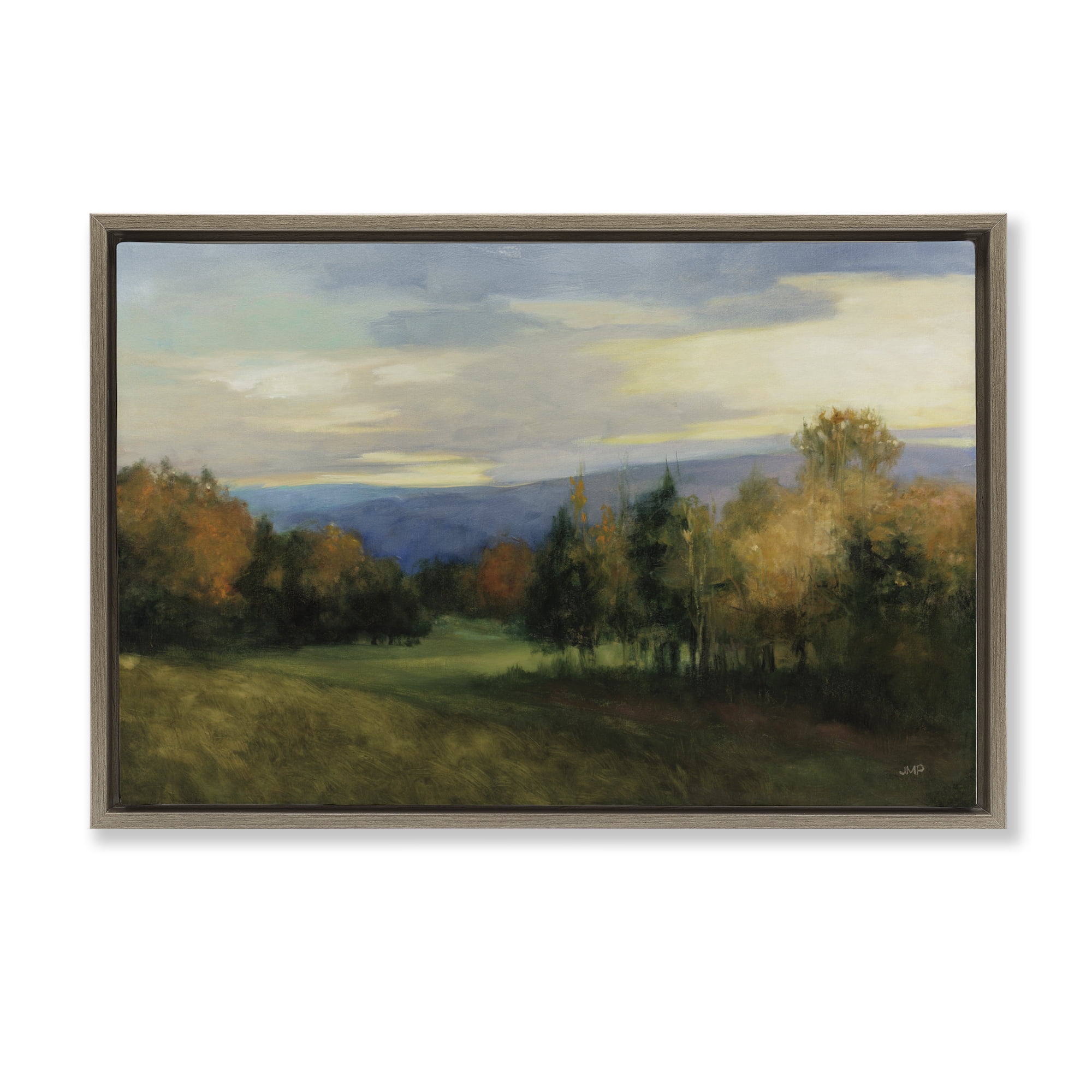 Stupell Industries October Meadow Countryside Brown Framed Floater Canvas Wall Art, design by Julia Purinton
