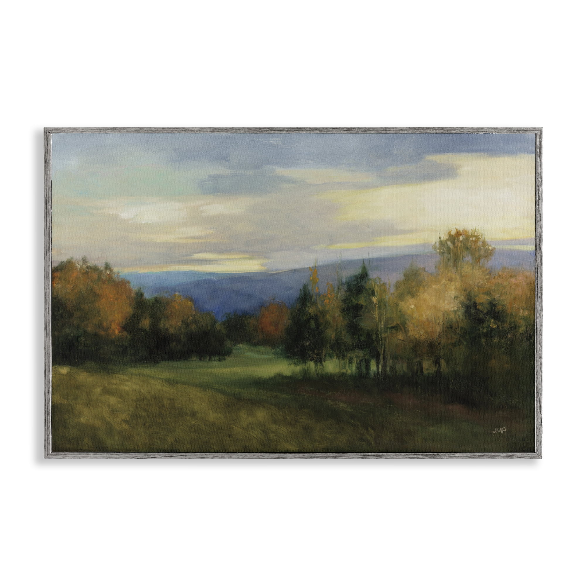 Stupell Industries October Meadow Countryside Gray Framed Giclee Art, design by Julia Purinton