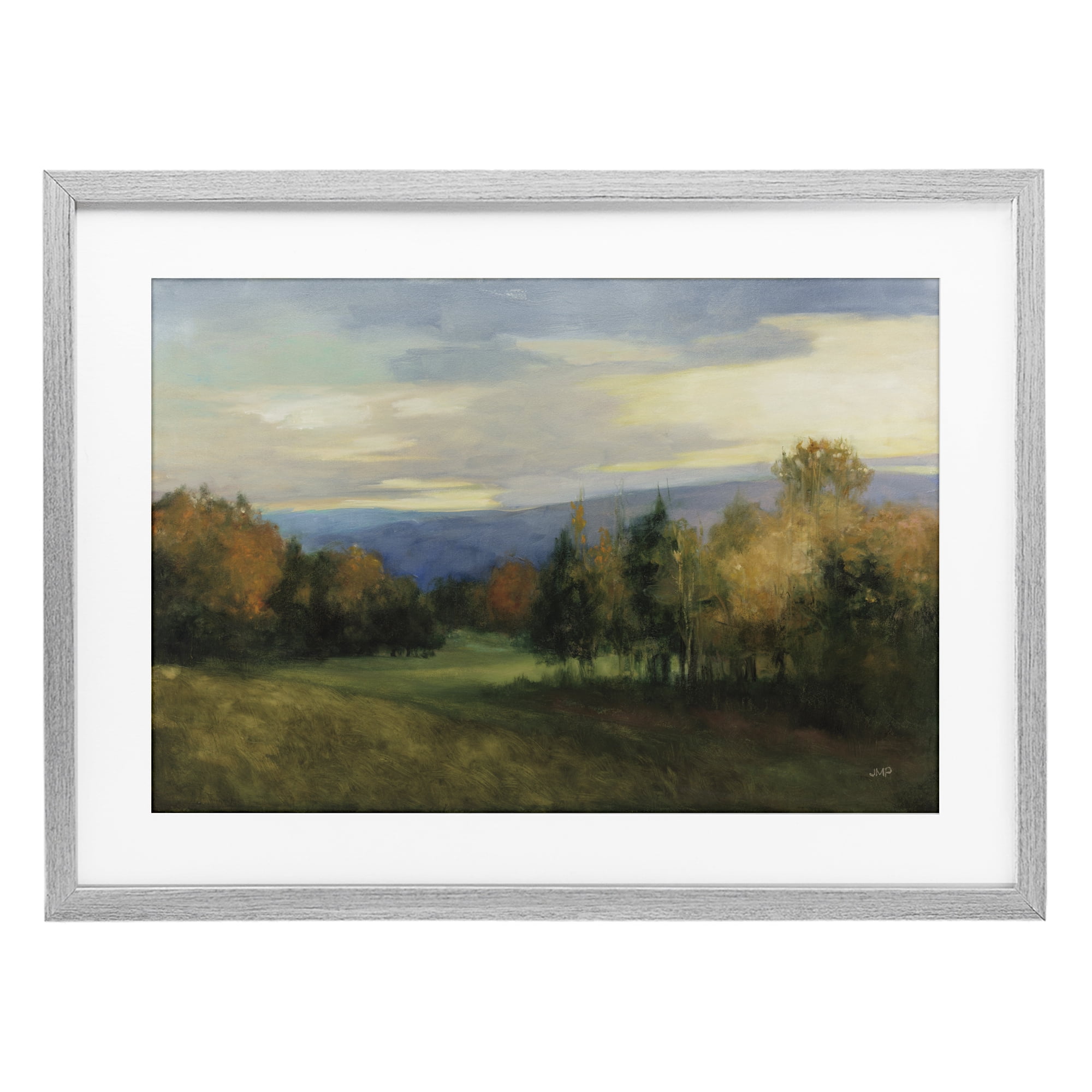 Stupell Industries October Meadow Countryside Gray Framed Print Under Glass, design by Julia Purinton