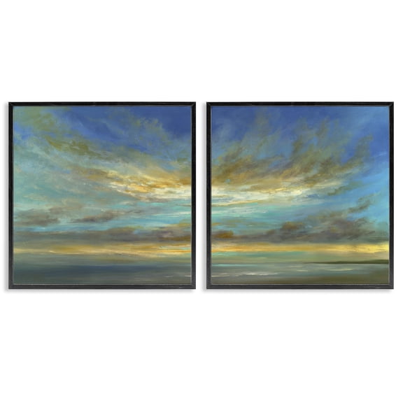 Stupell Industries October Sunset Sky 2 Piece Black Framed Giclee Art Set design by Sheila Finch, 24 x 24