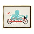 thumbnail image 1 of Stupell Industries Octopus Tandem Bicycle Animals & Insects Painting Gold Floater Framed Canvas Art Print Wall Art, 21 x 17, 1 of 10