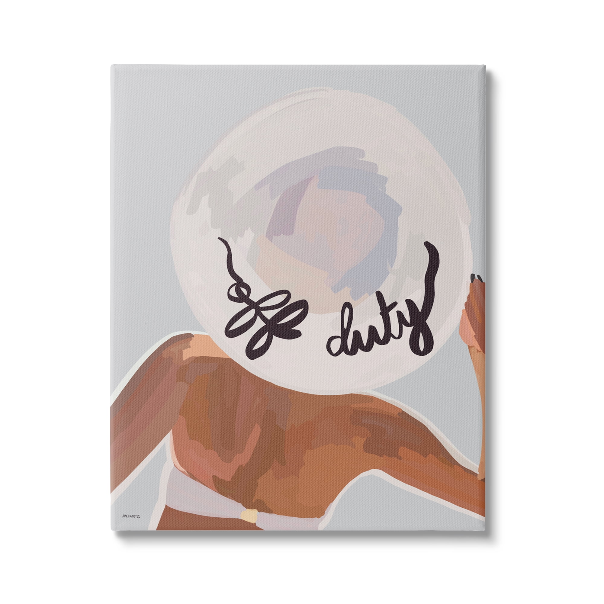 Stupell Industries Off Duty Relaxing Summer Vacation Beach Woman Graphic Art Gallery Wrapped Canvas Print Wall Art, Design by Amelia Noyes