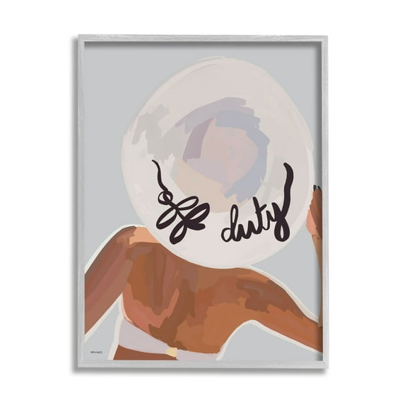 Stupell Industries Off Duty Relaxing Summer Vacation Beach Woman Graphic Art Gray Framed Art Print Wall Art, Design by Amelia Noyes