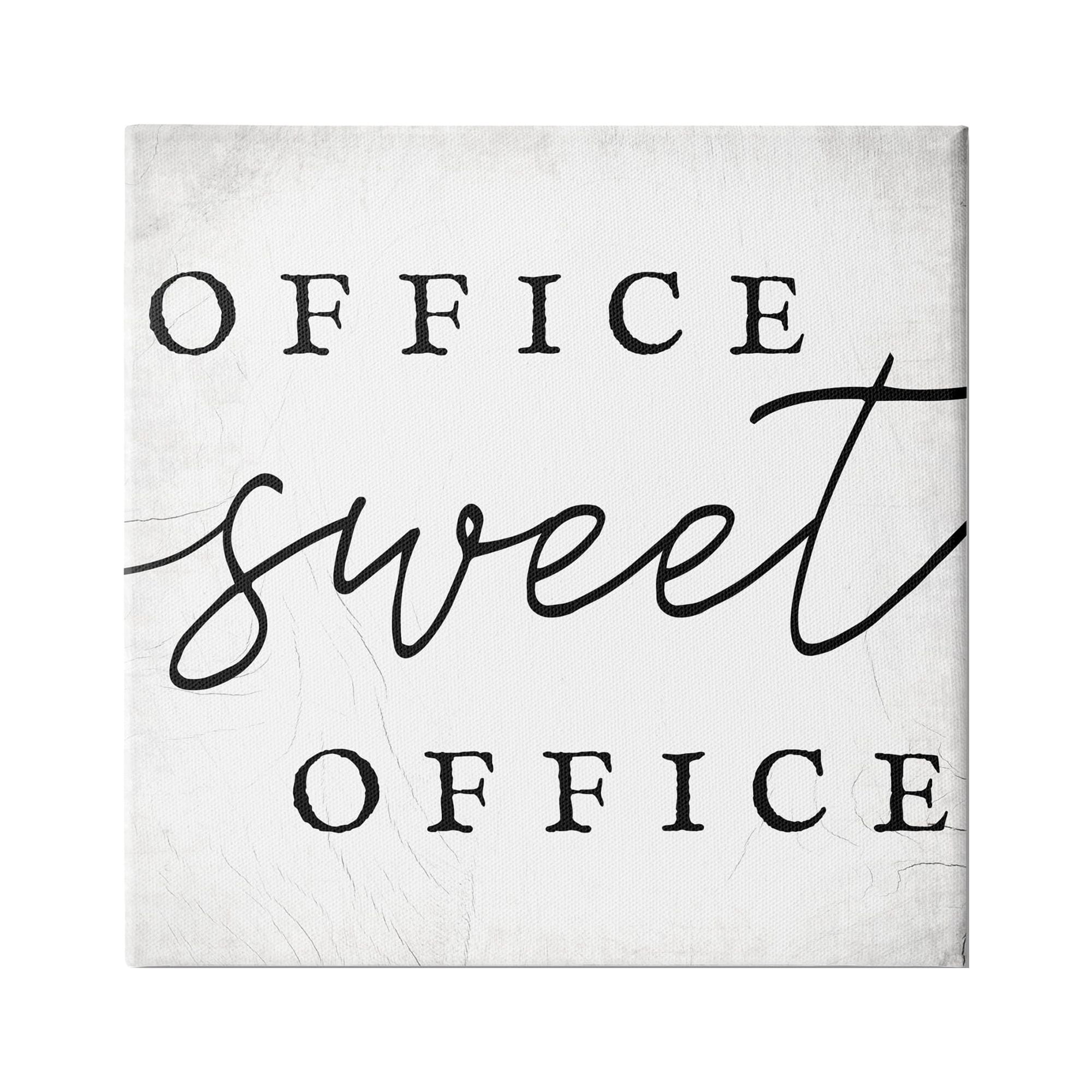 Stupell Industries Office Sweet Office Phrase Minimal Black White Typography, 17 x 17,Design by Daphne Polselli