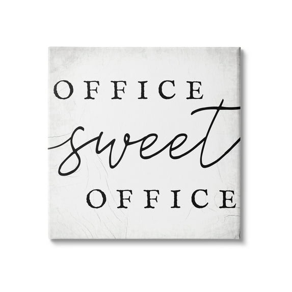 Stupell Industries Office Sweet Office Phrase Minimal Black White Typography, 24 x 24,Design by Daphne Polselli