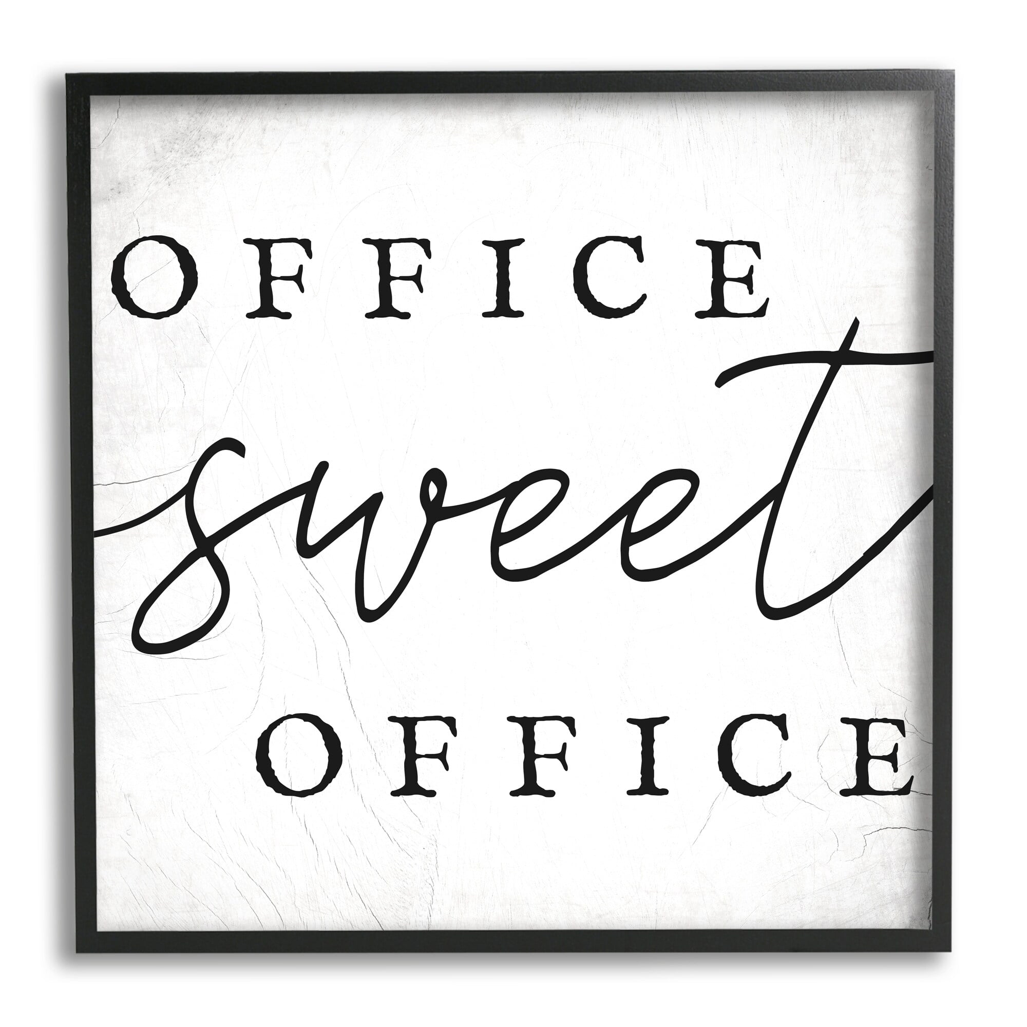 Stupell Industries Office Sweet Office Phrase Minimal Black White Typography, 24 x 24,Design by Daphne Polselli
