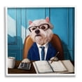 thumbnail image 1 of Stupell Industries Office Worker Terrier Dog Painting White Framed Art Print Wall Art, Design by Lucia Heffernan, 1 of 7