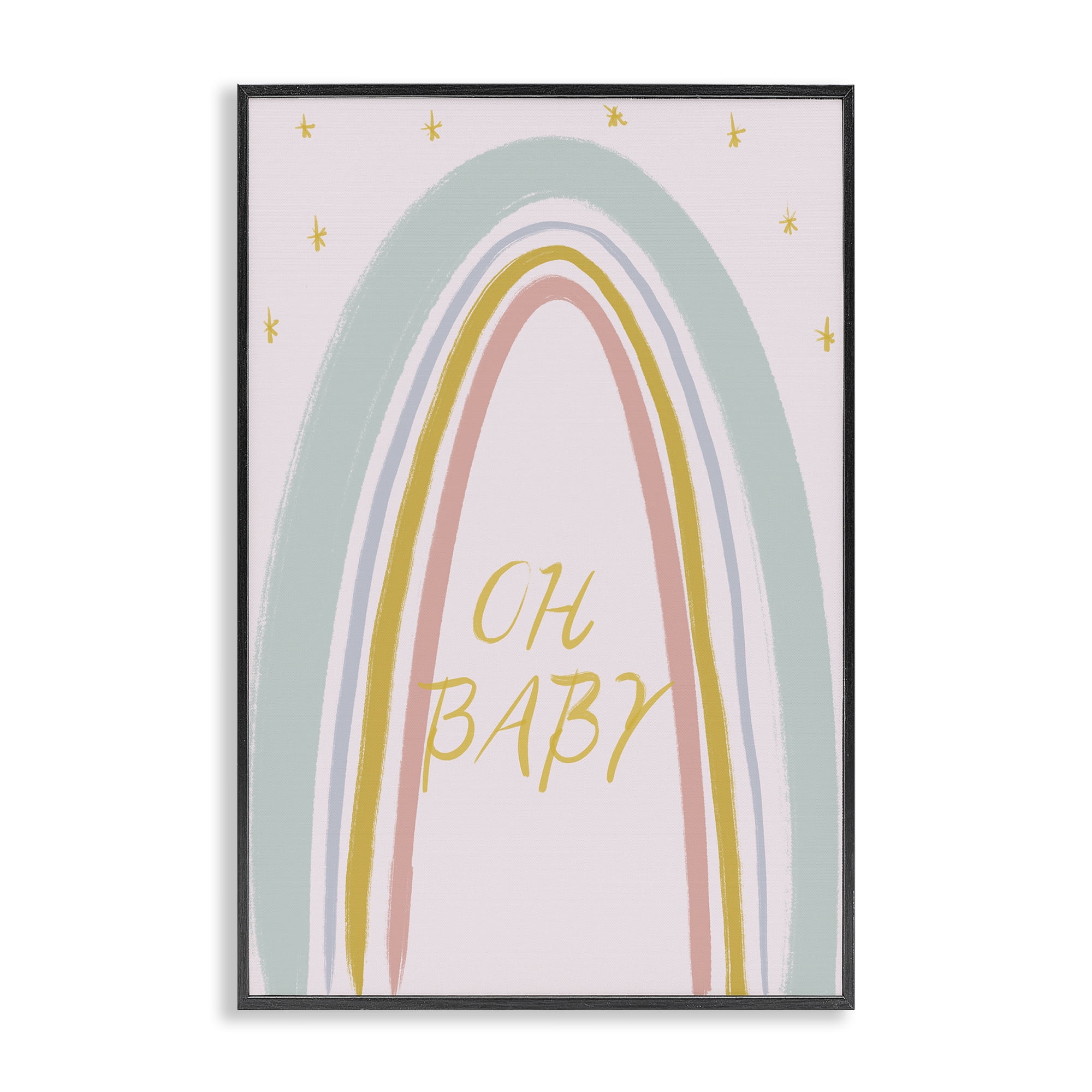 Stupell Industries Oh Baby Rainbow Black Framed Giclee Art, design by Lucille Price