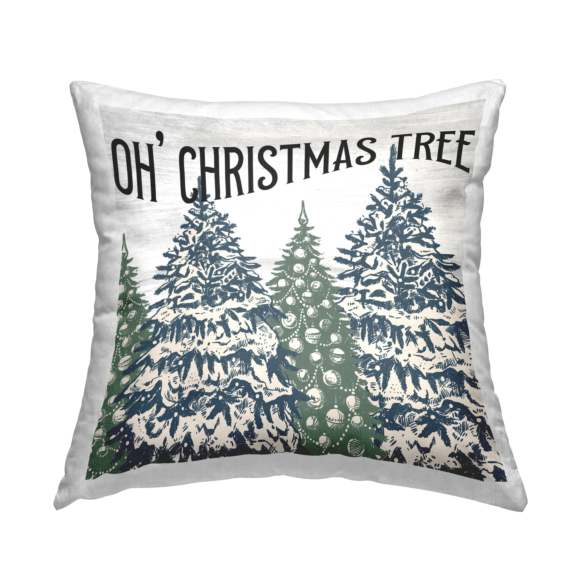 Stupell Industries Oh Christmas Tree Holiday Ornament Patterns Design by Kim Allen Throw Pillow