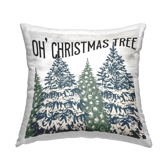 Stupell Industries Oh Christmas Tree Holiday Ornament Patterns Design by Kim Allen Throw Pillow