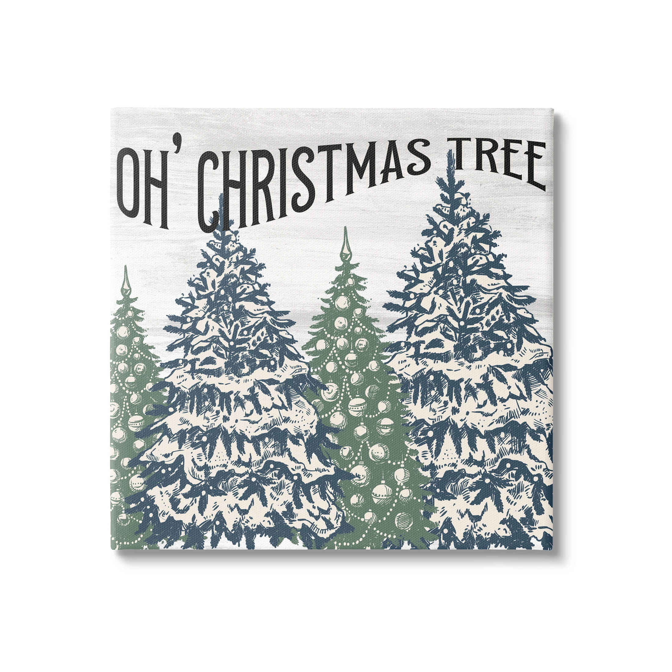 Stupell Industries Oh Christmas Tree Vintage Graphic Art Gallery Wrapped Canvas Print Wall Art, Design by Kim Allen