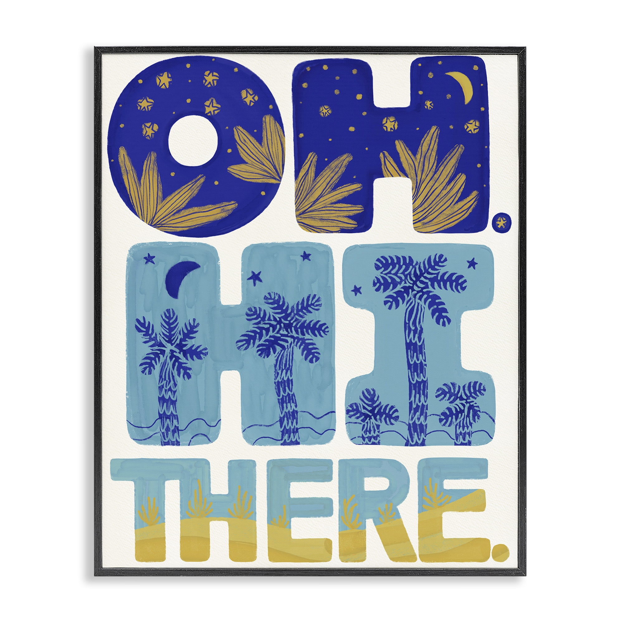 Stupell Industries Oh Hi There Tropical Black Framed Giclee Art, design by Connie Summers