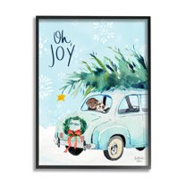 Stupell Industries Oh Joy Endearing Winter Calligraphy Puppies Scene Graphic Art Black Framed Art Print Wall Art, Design by Heatherlee Chan