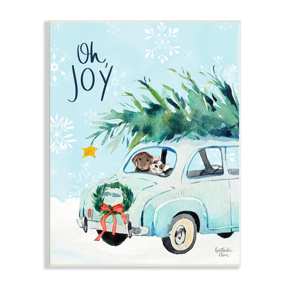 Stupell Industries Oh Joy Endearing Winter Calligraphy Puppies Scene Graphic Art Unframed Art Print Wall Art, Design by Heatherlee Chan