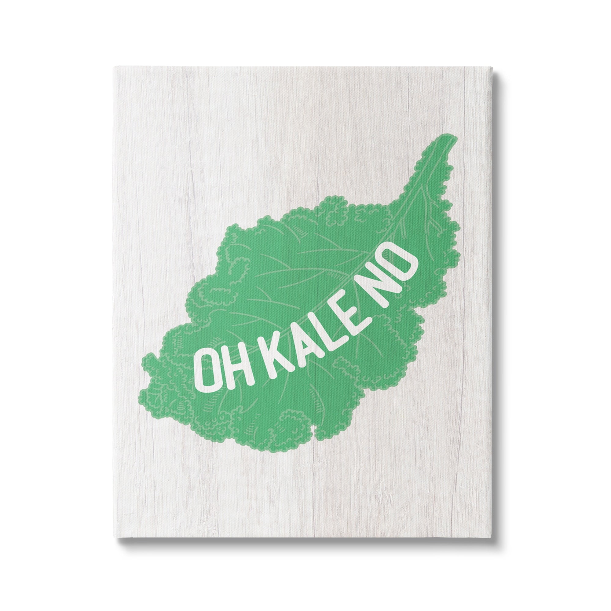 Stupell Industries Oh Kale No Clever Rustic Illustration Typography Canvas Wall Art, 24 x 30, Design by Lil' Rue