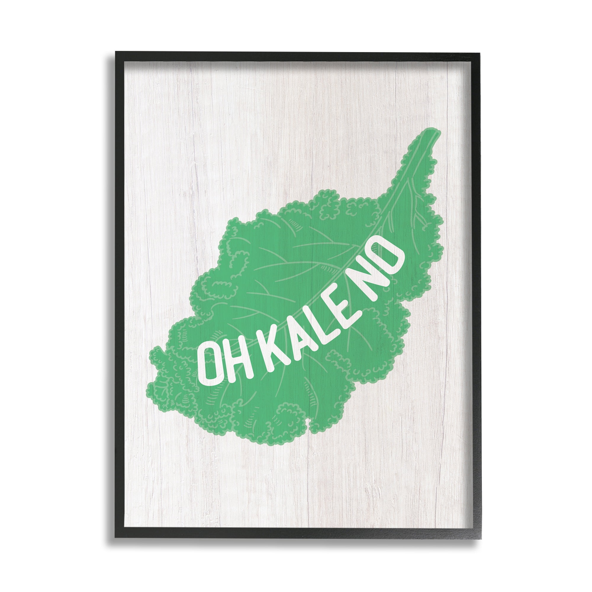 Stupell Industries Oh Kale No Clever Rustic Illustration Typography Framed Wall Art, 16 x 20, Design by Lil' Rue