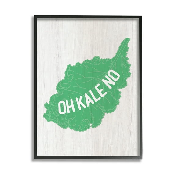Stupell Industries Oh Kale No Clever Rustic Illustration Typography Framed Wall Art, 24 x 30, Design by Lil' Rue