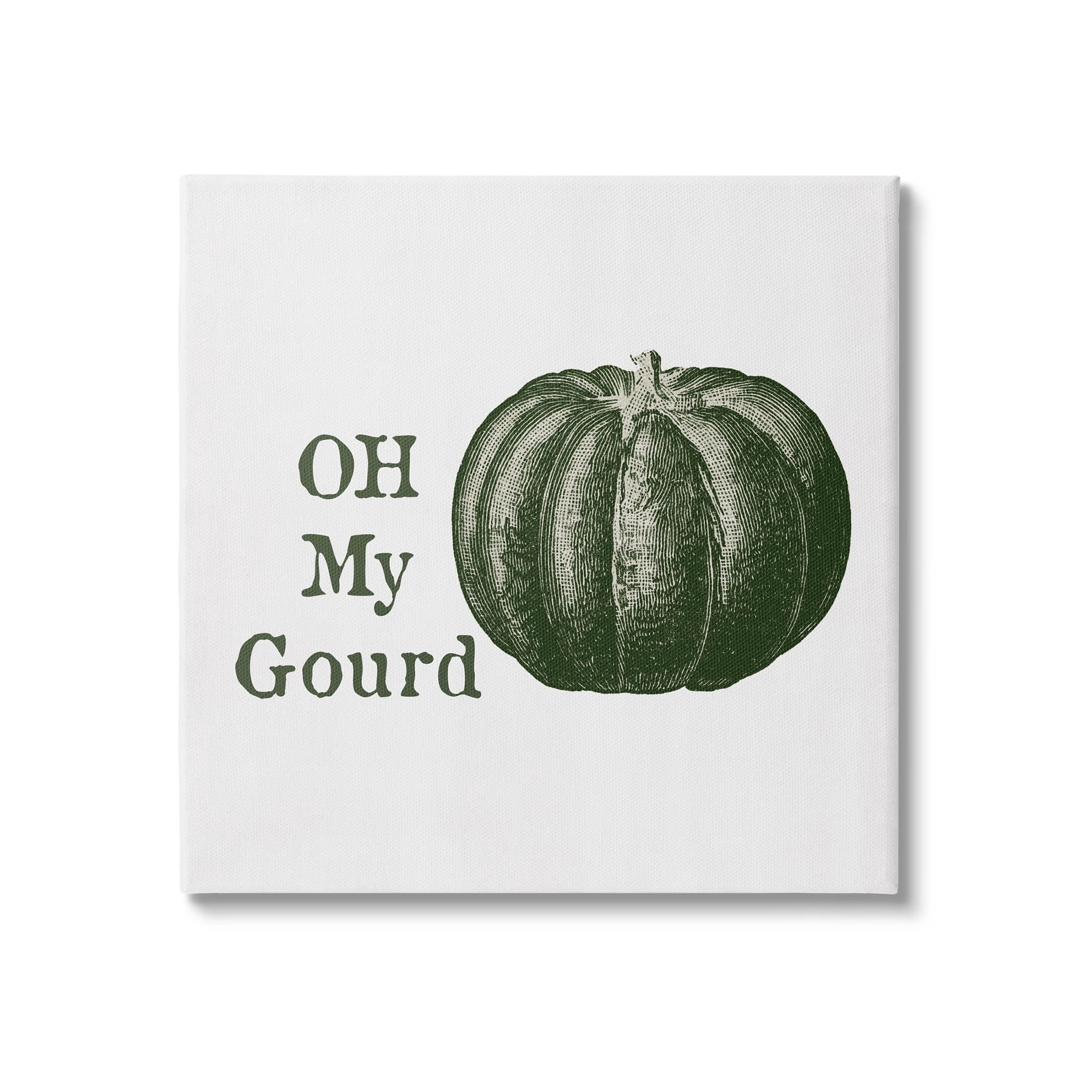 Stupell Industries Oh My Gourd Fall Pumpkin Graphic Art Gallery Wrapped Canvas Print Wall Art, Design by Lauren Rader