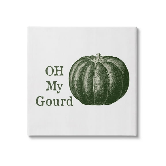 Stupell Industries Oh My Gourd Fall Pumpkin Graphic Art Gallery Wrapped Canvas Print Wall Art, Design by Lauren Rader