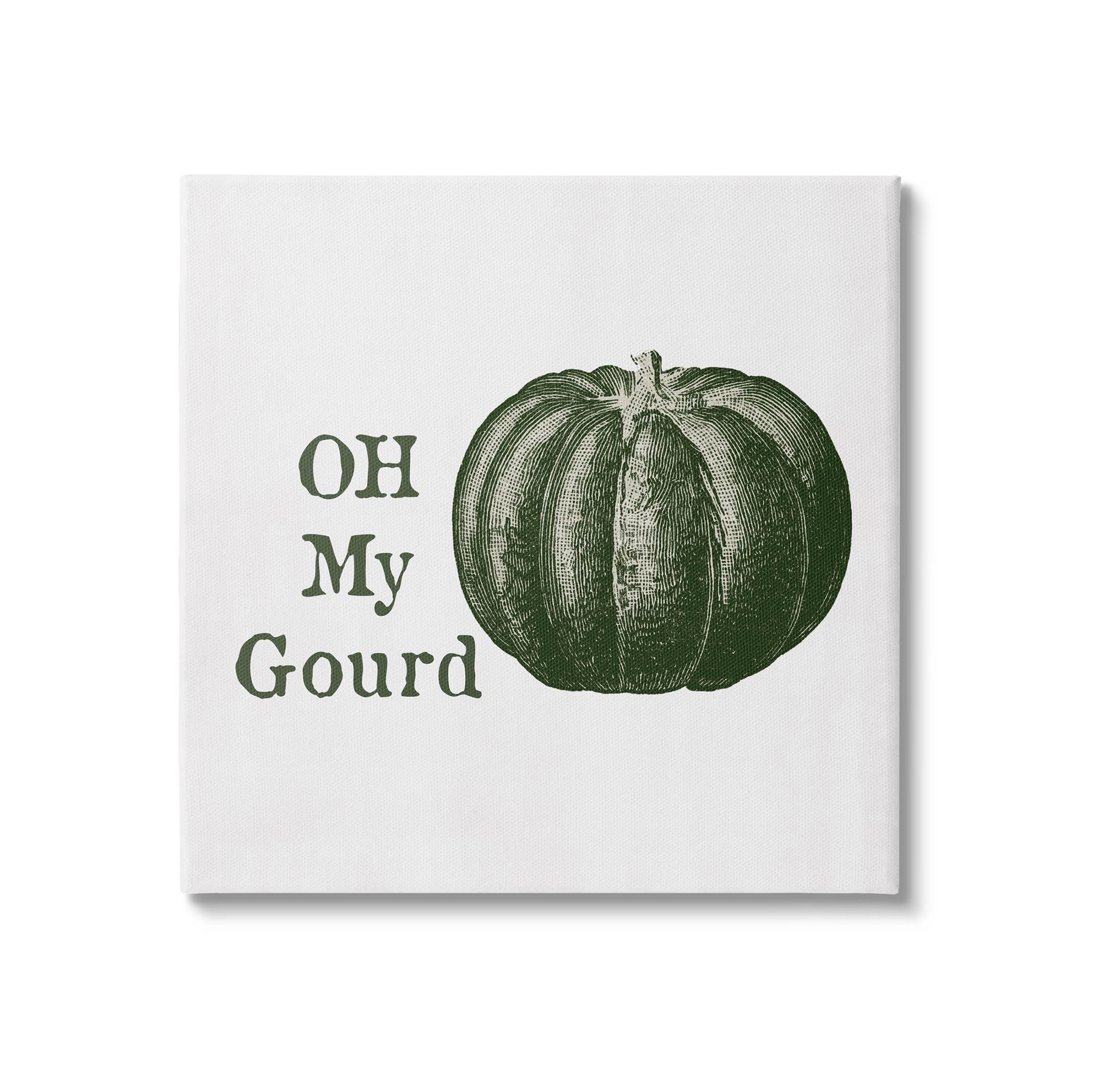 Stupell Industries Oh My Gourd Fall Pumpkin Graphic Art Gallery Wrapped Canvas Print Wall Art, Design by Lauren Rader