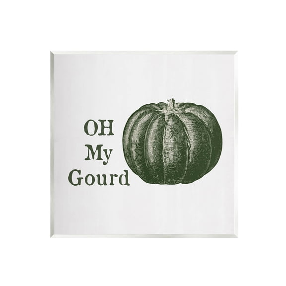 Stupell Industries Oh My Gourd Fall Pumpkin Graphic Art Unframed Art Print Wall Art, Design by Lauren Rader