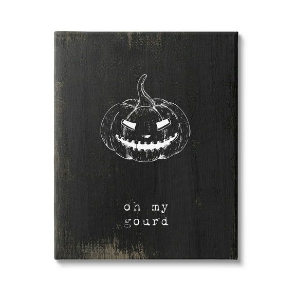 Stupell Industries Oh My Gourd Jack-o-Lantern Graphic Art Gallery Wrapped Canvas Print Wall Art, Design by Lil' Rue