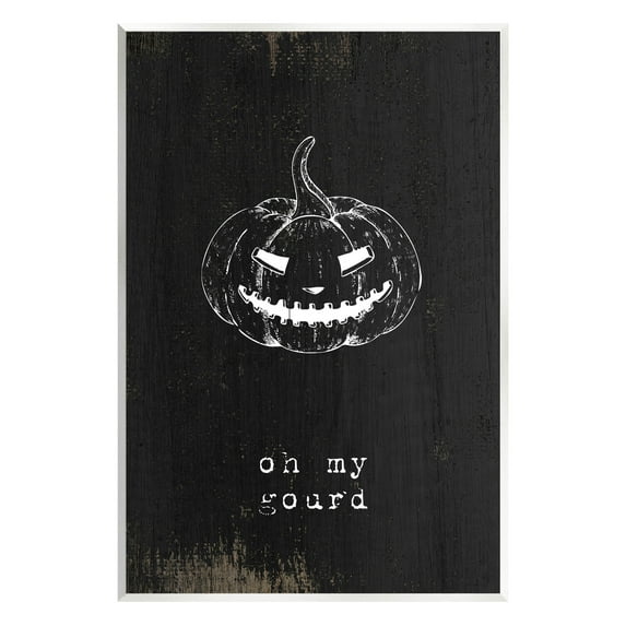 Stupell Industries Oh My Gourd Jack-o-Lantern Graphic Art Unframed Art Print Wall Art, Design by Lil' Rue