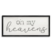 Stupell Industries Oh My Heavens Expression Southern Charm Typography Inspirational Painting Black Framed Art Print Wall Art, 10 x 24