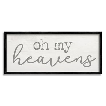 Stupell Industries Oh My Heavens Expression Southern Charm Typography Inspirational Painting Black Framed Art Print Wall Art, 10 x 24