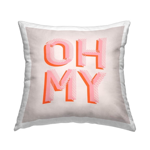 Stupell Industries Oh My Pink Typography Printed Throw Pillow Design by lulusimonSTUDIO