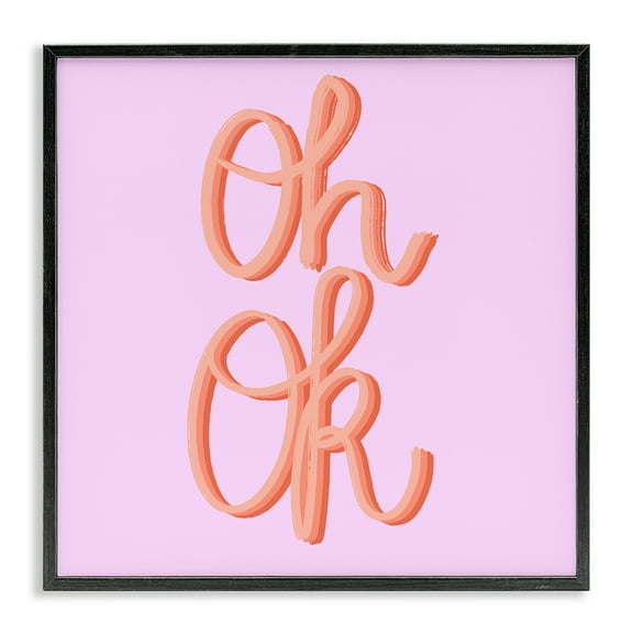 Stupell Industries Oh Ok Script Text & Numbers Painting Black Framed Art Print Wall Art, 12 x 12