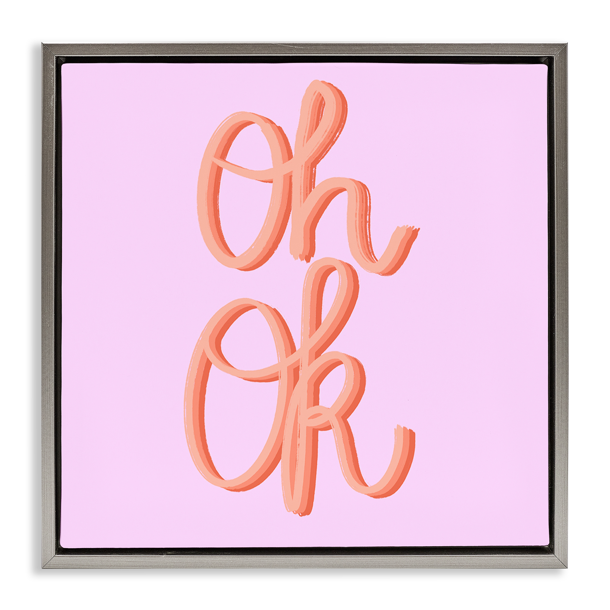 Stupell Industries Oh Ok Script Text & Numbers Painting Gray Floater Framed Canvas Art Print Wall Art, 18 x 18