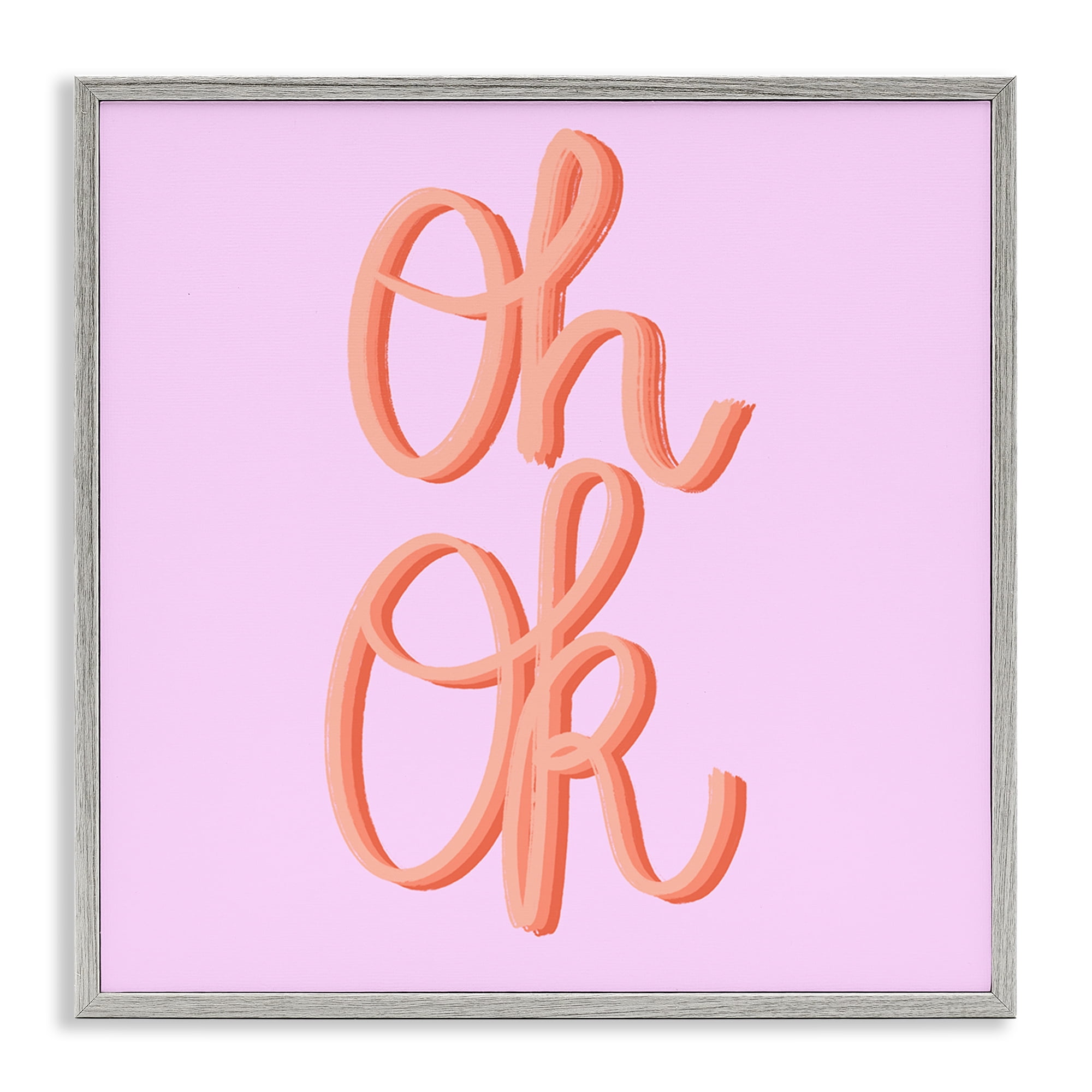 Stupell Industries Oh Ok Script Text & Numbers Painting Gray Framed Art Print Wall Art, 17 x 17
