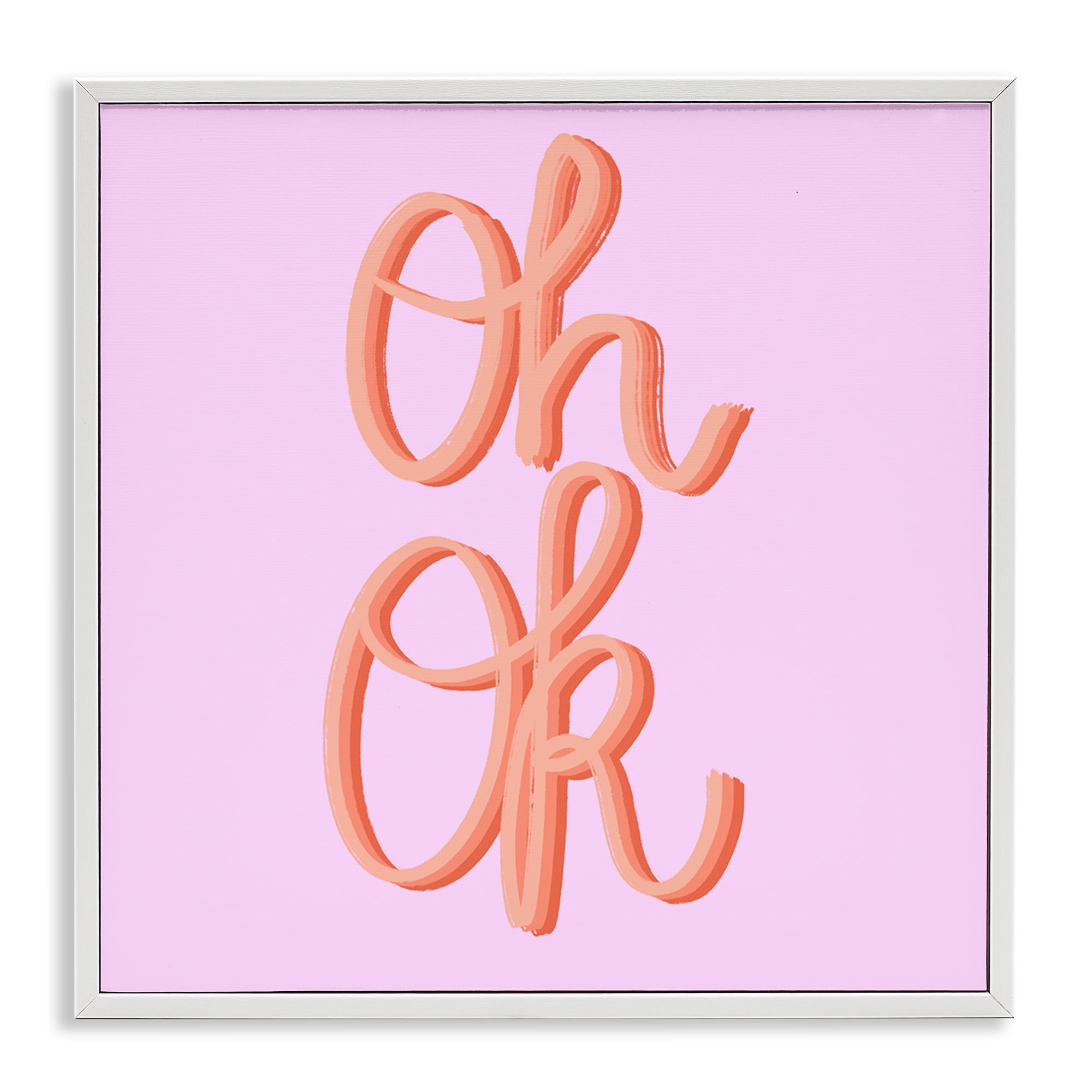 Stupell Industries Oh Ok Script Text & Numbers Painting White Framed Art Print Wall Art, 24 x 24