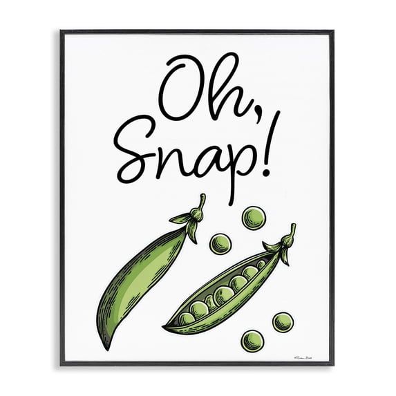 Stupell Industries Eclectic Oh Snap Peas Black Framed Giclee Art, 11 x 14, by Susan Ball