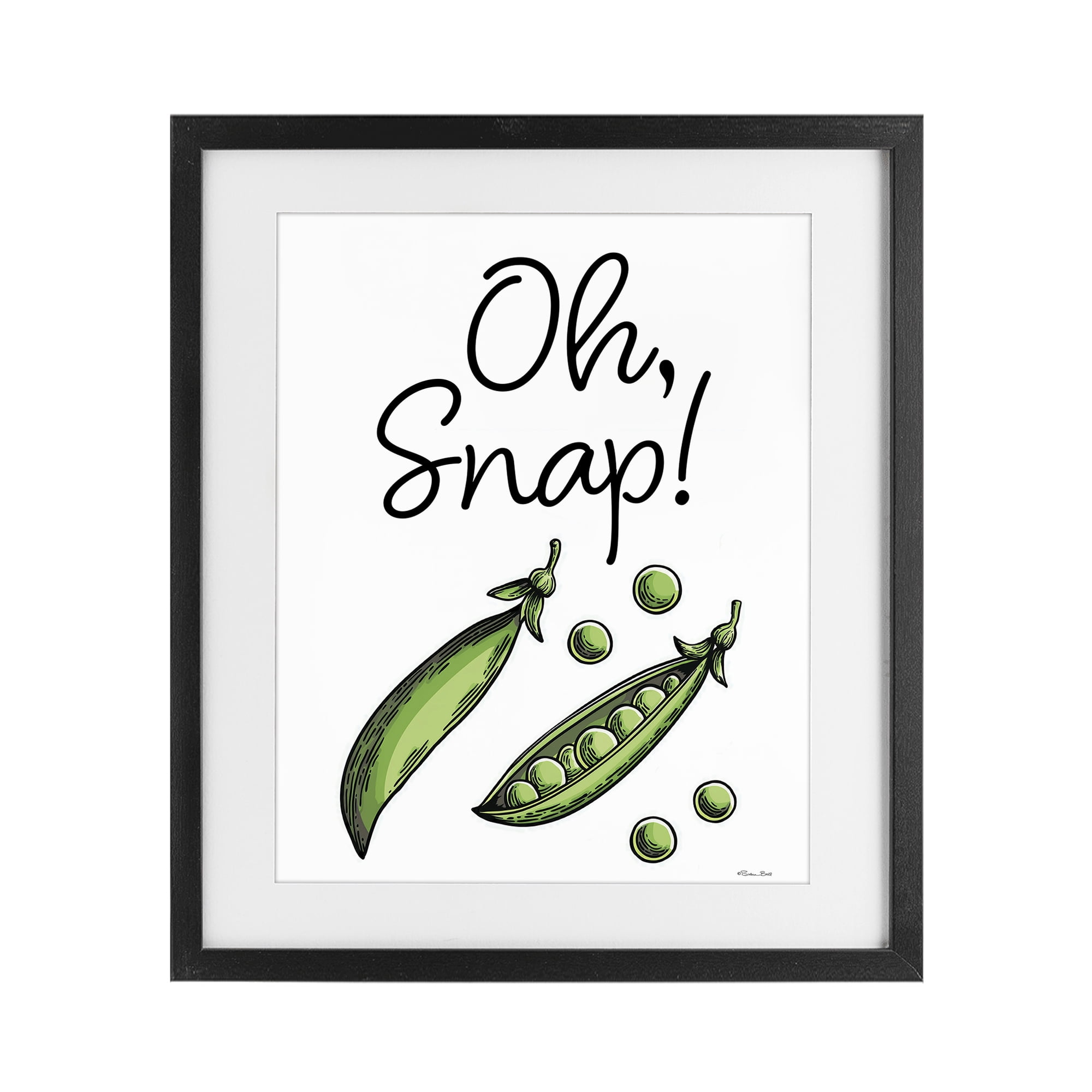 Stupell Industries Oh Snap Peas Black Framed Print Under Glass, design by Susan Ball
