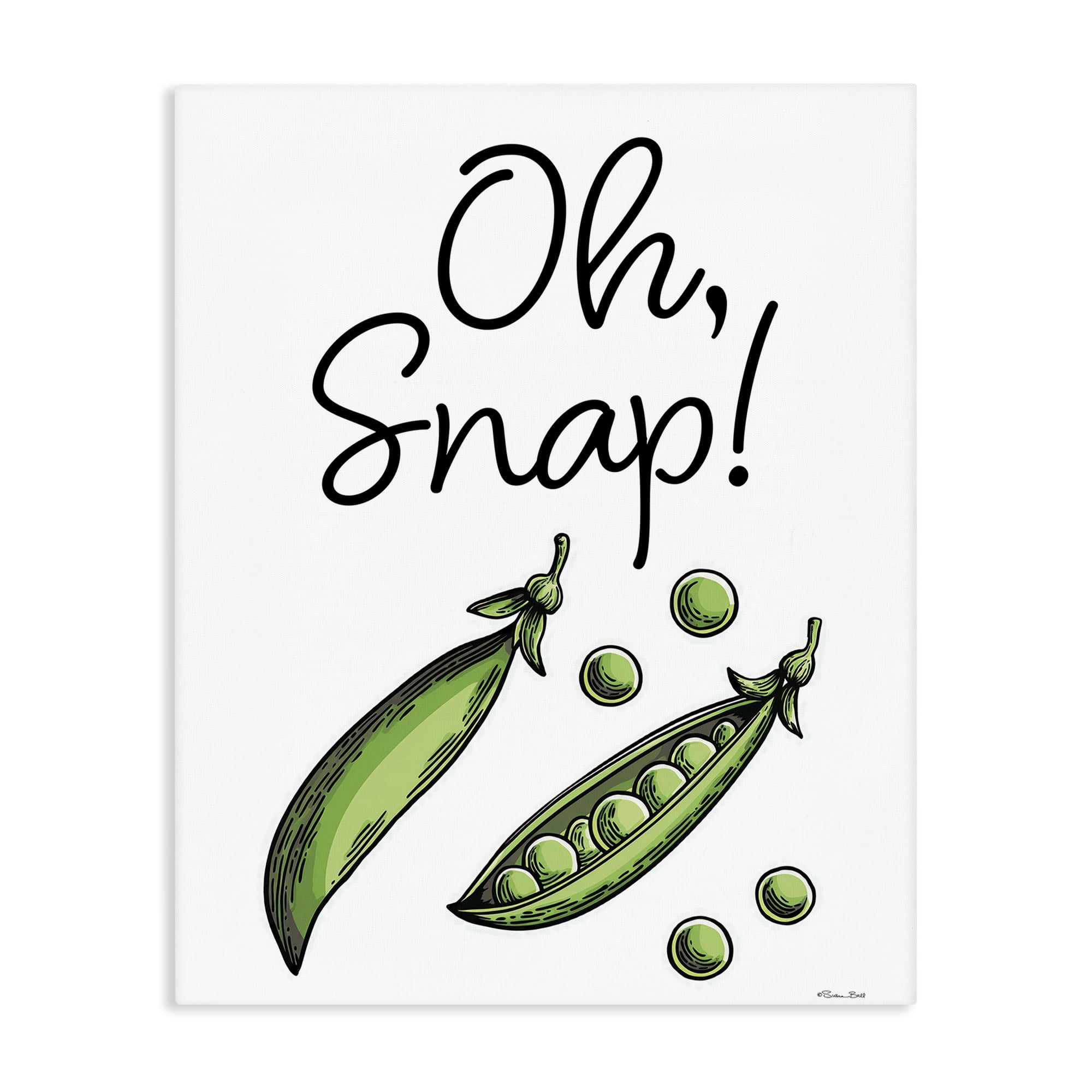 Stupell Industries Oh Snap Peas Canvas Wall Art, design by Susan Ball
