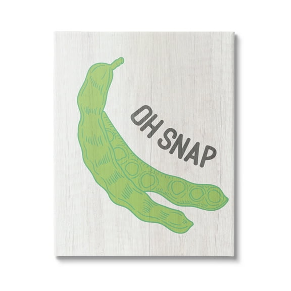 Stupell Industries Oh Snap Quirky Text Typography Peas Illustration Canvas Wall Art, 16 x 20, Design by Lil' Rue