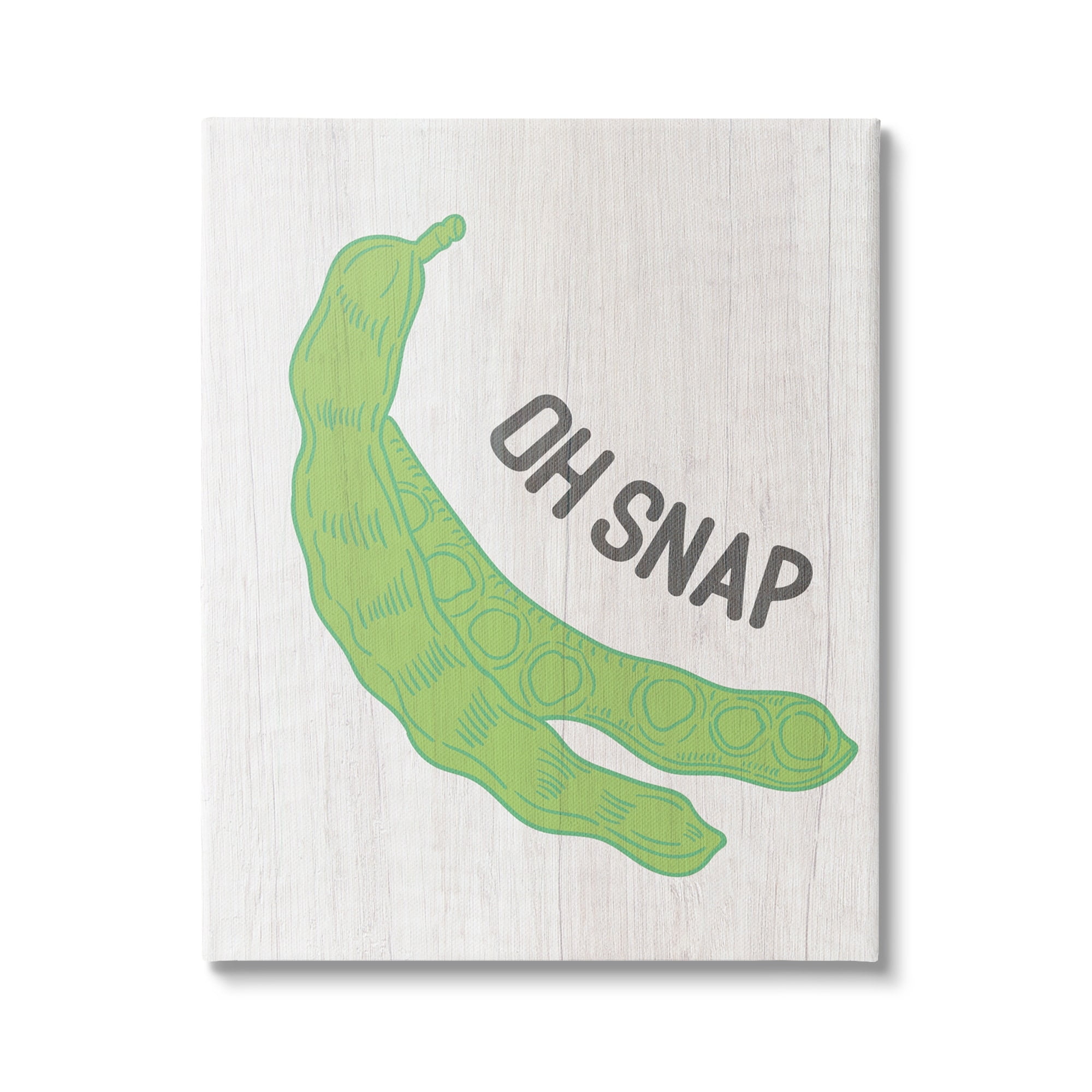 Stupell Industries Oh Snap Quirky Text Typography Peas Illustration Canvas Wall Art, 24 x 30, Design by Lil' Rue