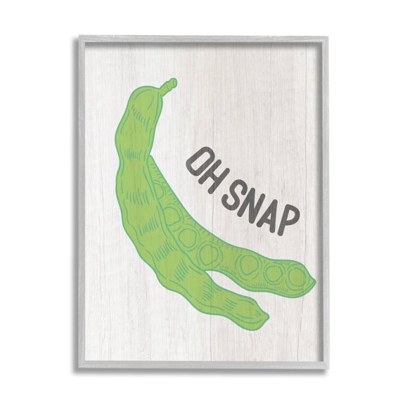 Stupell Industries Oh Snap Quirky Text Typography Peas Illustration Framed Wall Art, 16 x 20, Design by Lil' Rue