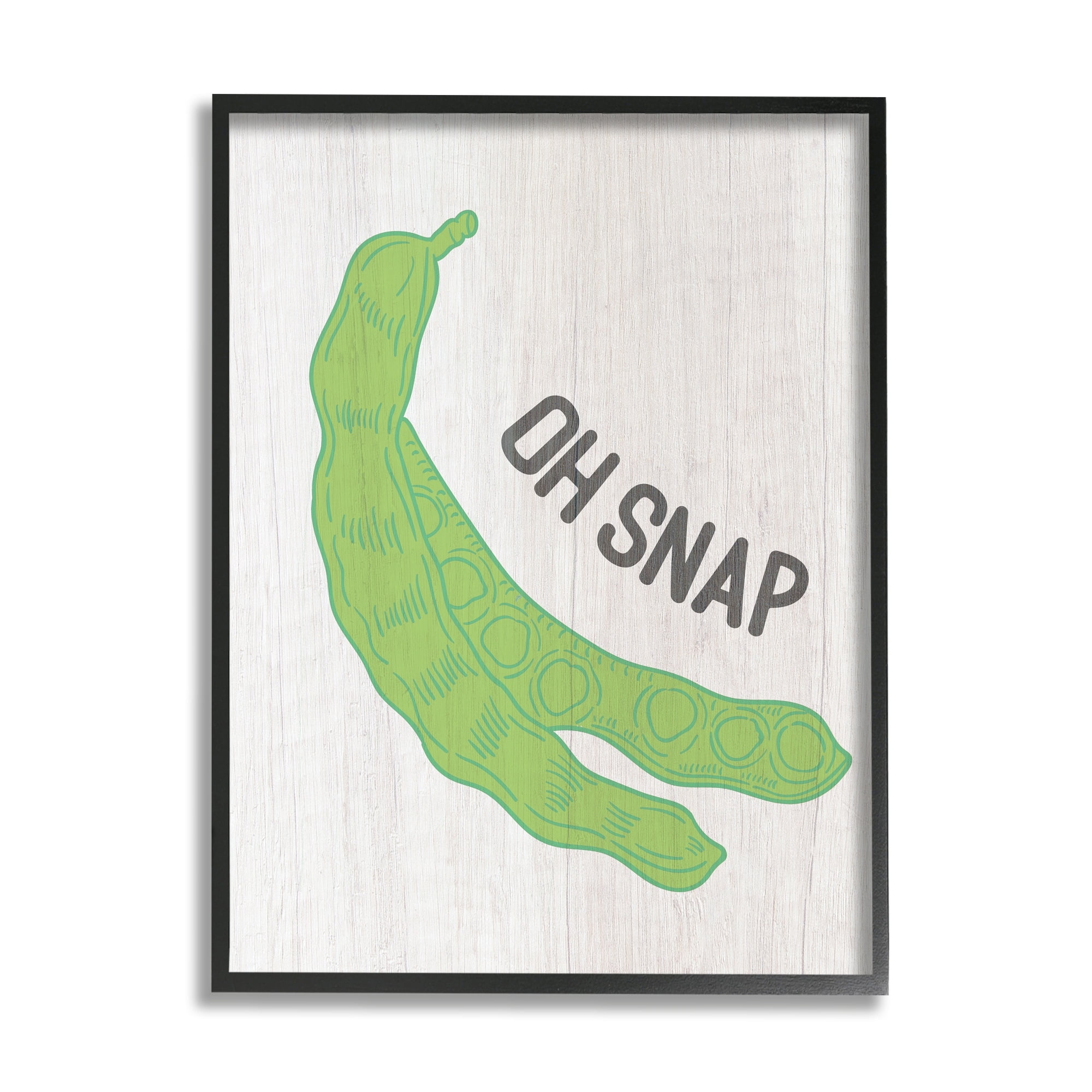 Stupell Industries Oh Snap Quirky Text Typography Peas Illustration Framed Wall Art, 16 x 20, Design by Lil' Rue
