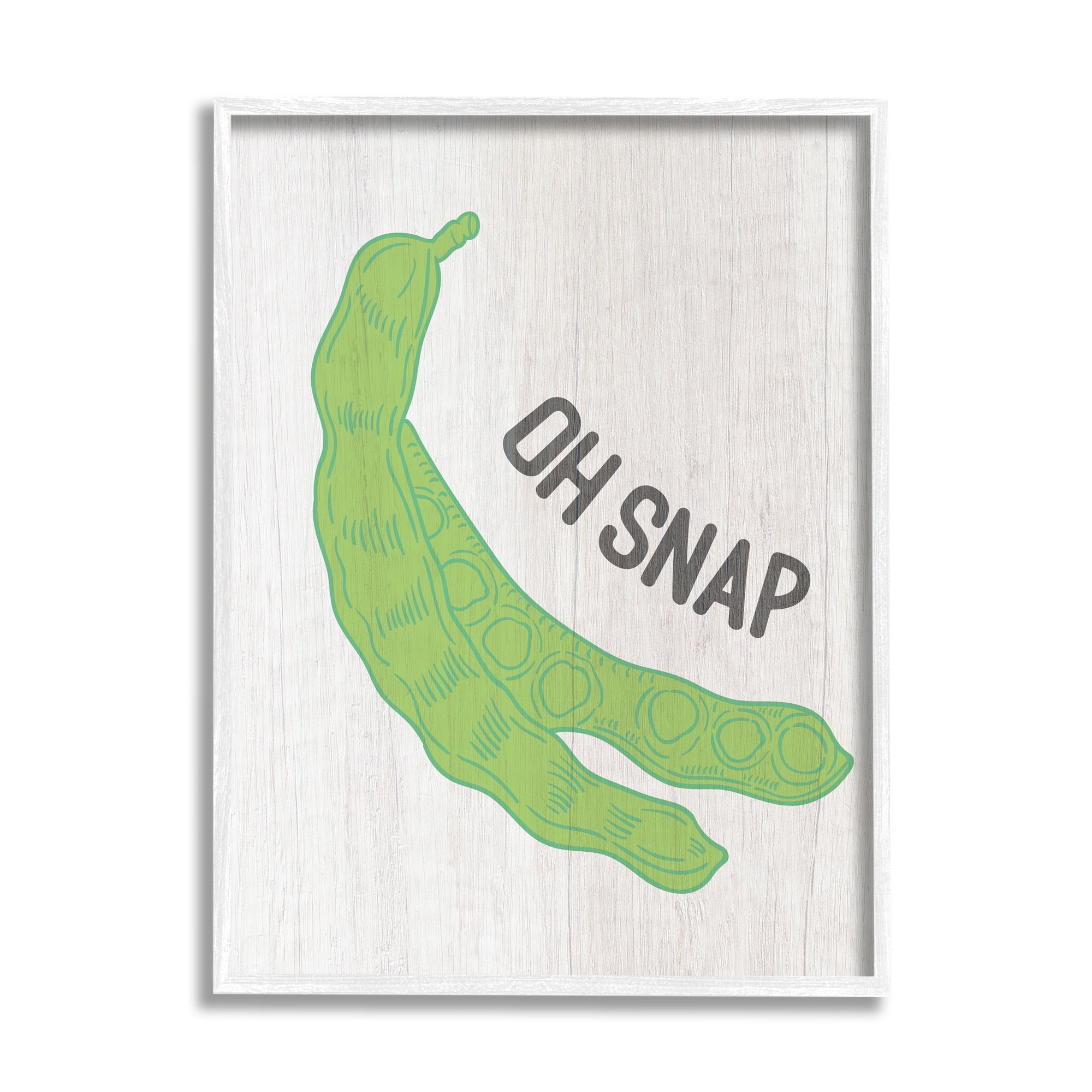 Stupell Industries Oh Snap Quirky Text Typography Peas Illustration Framed Wall Art, 24 x 30, Design by Lil' Rue