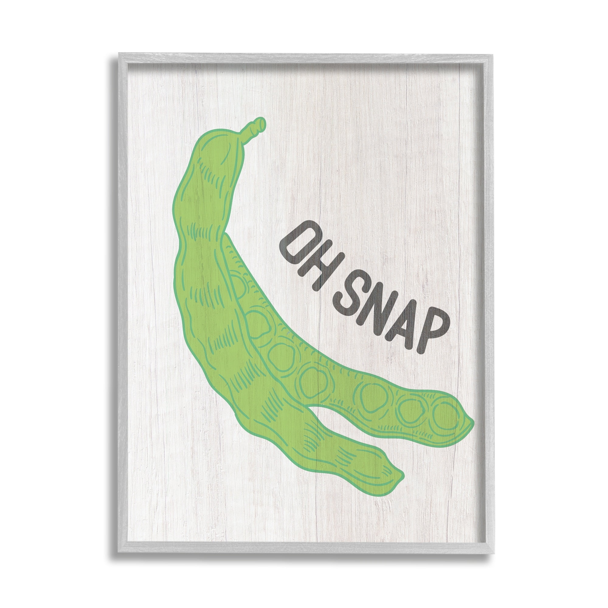 Stupell Industries Oh Snap Quirky Text Typography Peas Illustration Framed Wall Art, 24 x 30, Design by Lil' Rue