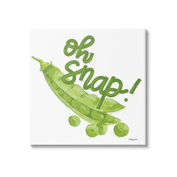Stupell Industries Oh Snap with Peas Food & Beverage Painting Gallery Wrapped Canvas Art Print Wall Art, 17 x 17