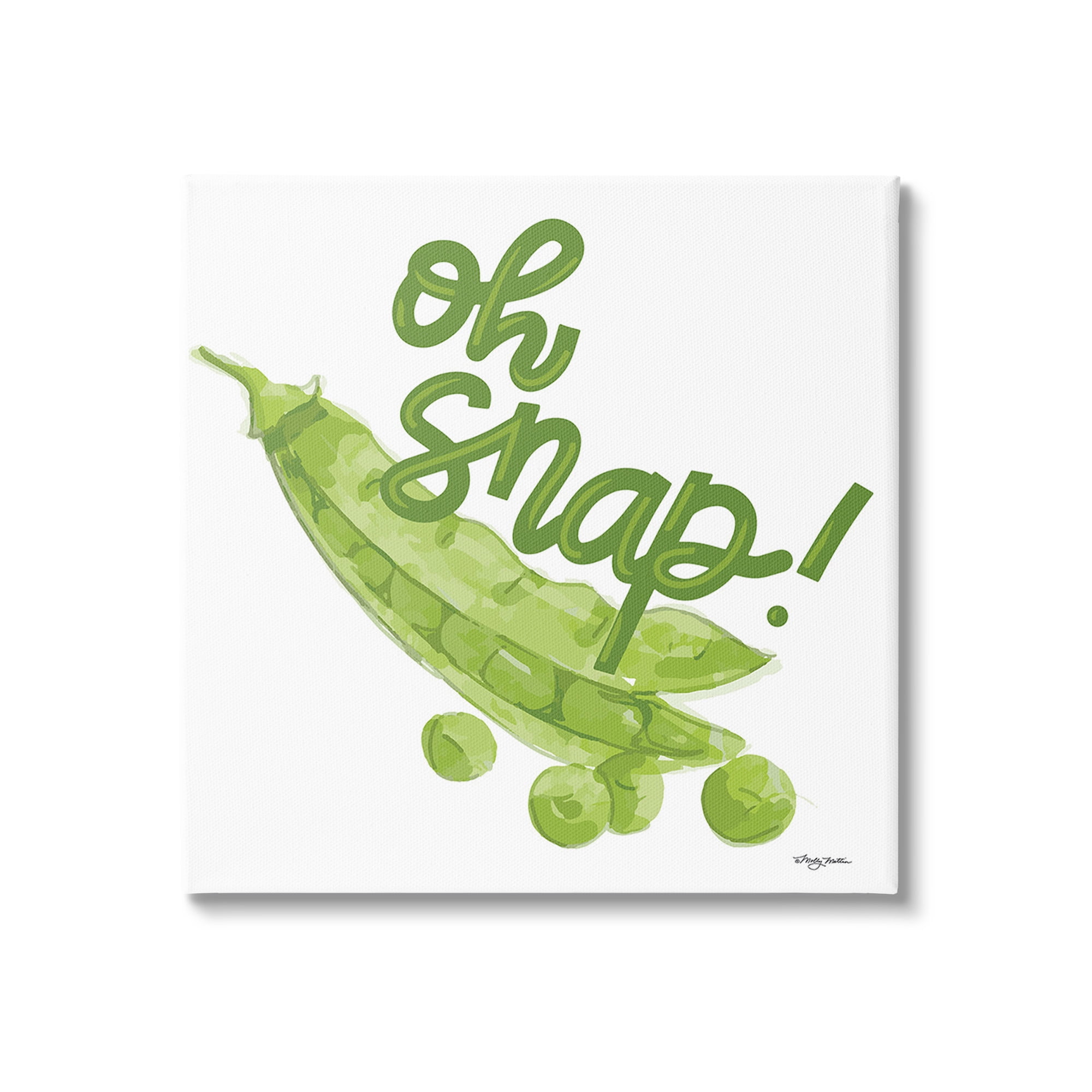 Stupell Industries Oh Snap with Peas Food & Beverage Painting Gallery Wrapped Canvas Art Print Wall Art, 36 x 36