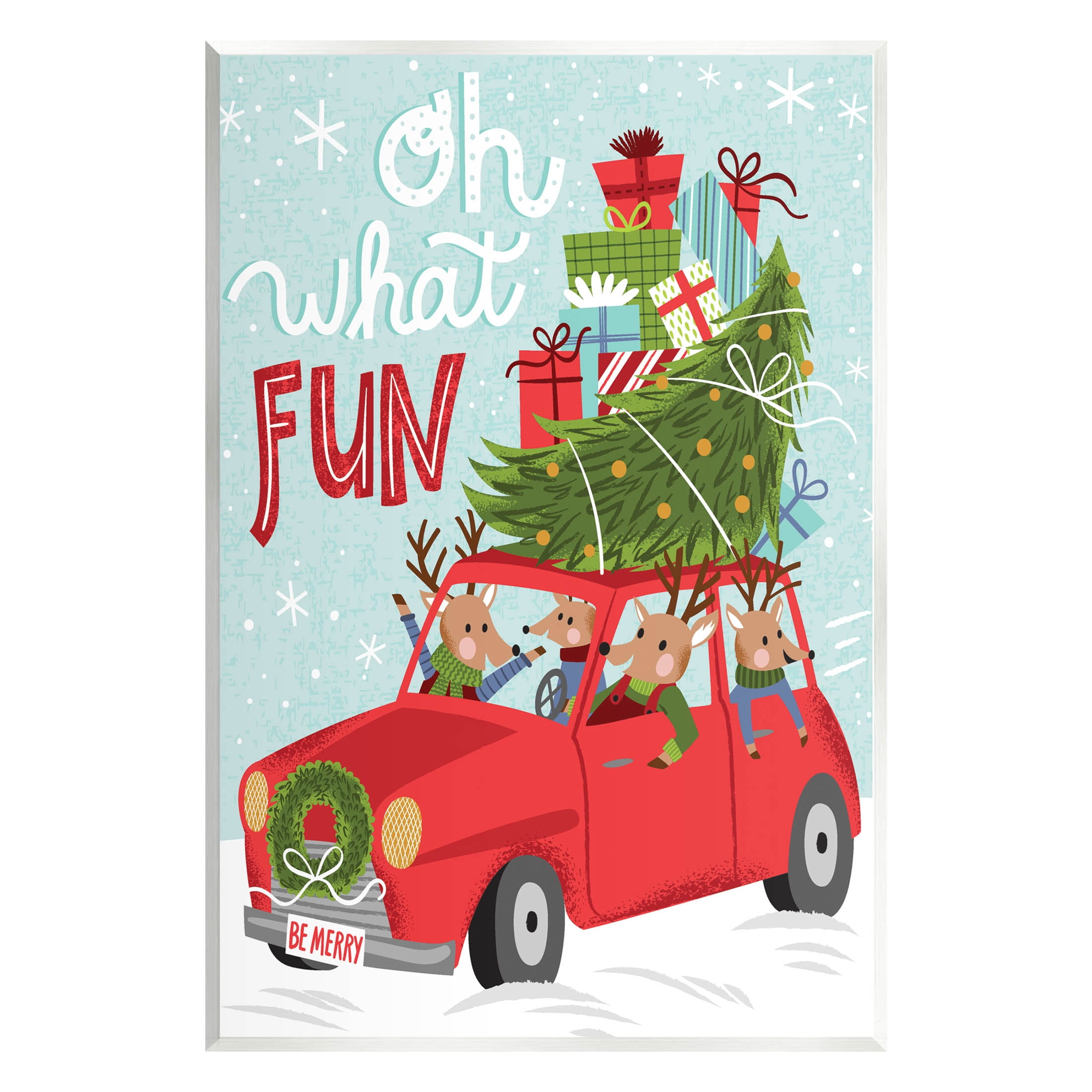 Stupell Industries Oh What Fun Holiday Car Graphic Art Unframed Art Print Wall Art, Design by Arrolynn Weiderhold