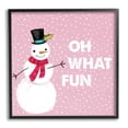 thumbnail image 1 of Stupell Industries Oh What Fun Pink Snowman Holiday Painting Black Framed Art Print Wall Art, 12 x 12, 1 of 9